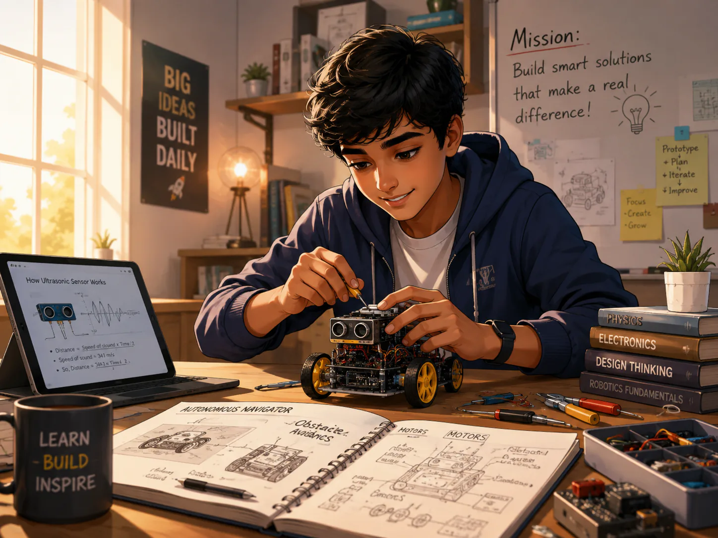 Student applying learning to build skills and work towards future goals